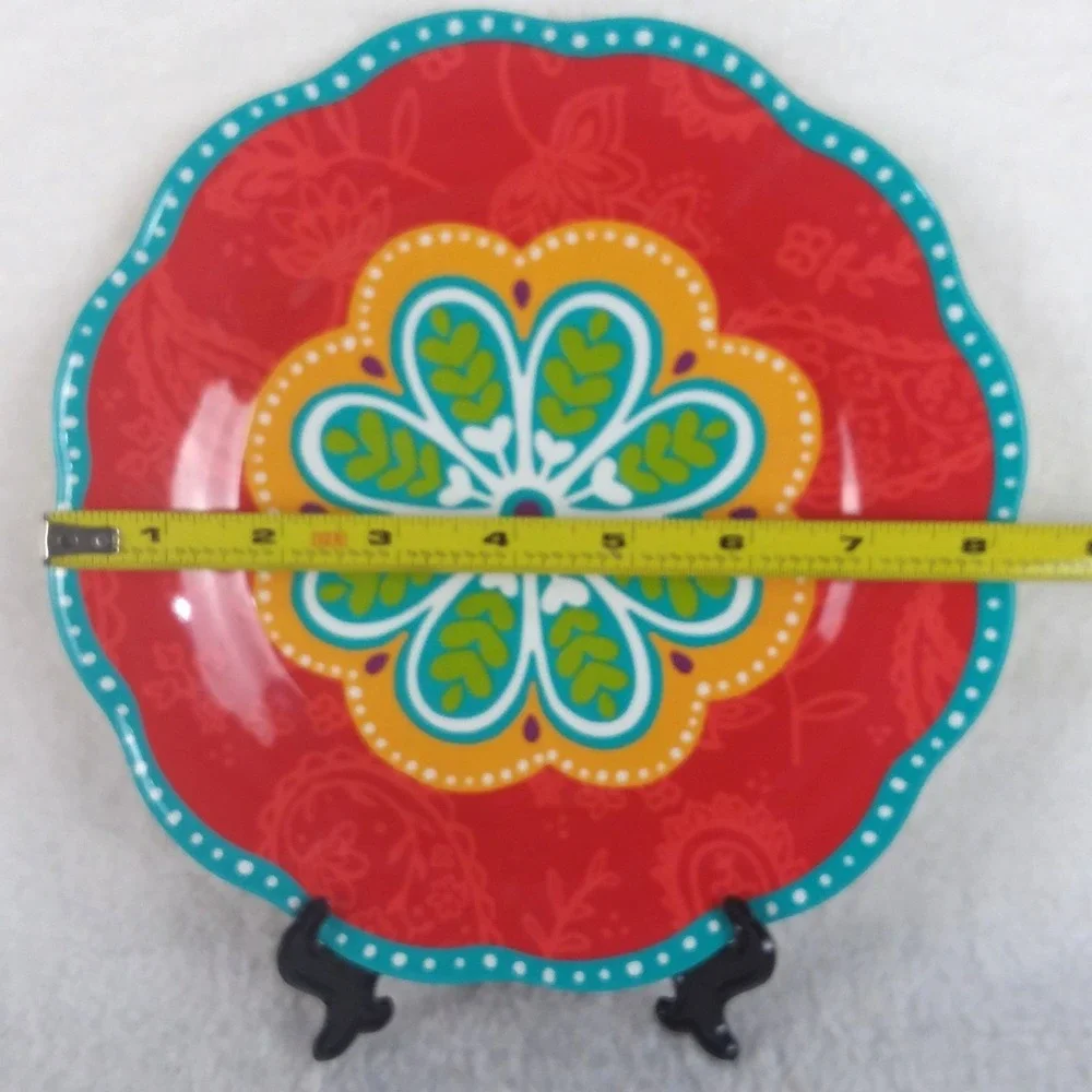 Pier 1 Sunny Floral Melamine Round Salad Plates 8.5